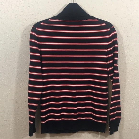 Tommy Hilfiger Red, White, Blue Striped Knit Turtleneck size M - Picture 4 of 10